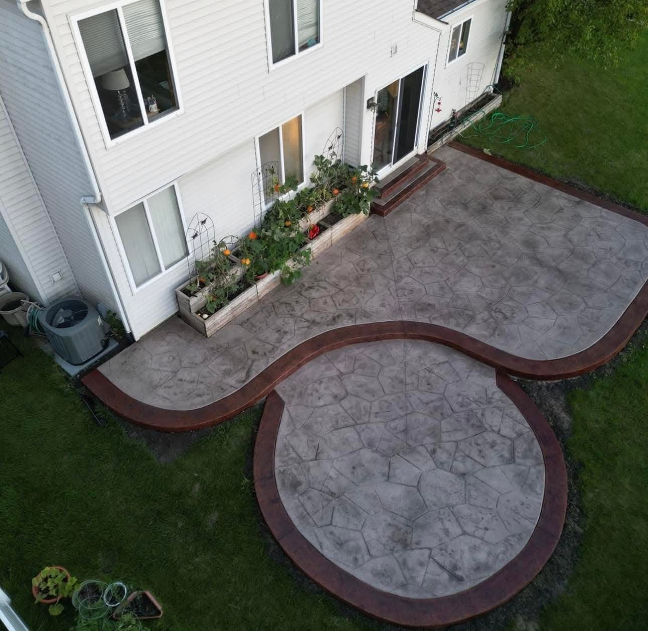 Finished stamped concrete patio example